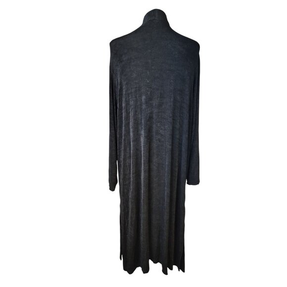 Vikki Vi Long Black Duster Cardigan, Size 0X, XXL, Flowy, Nicely Weighted Artsy - Picture 2 of 4